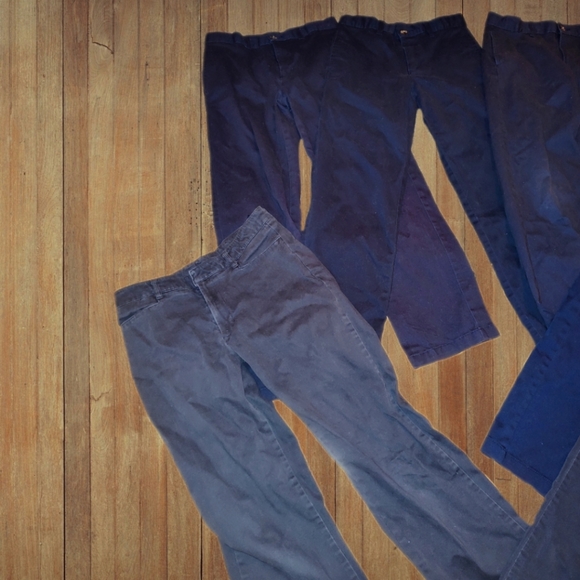 Bundle - School Uniform Pants, 6 Pairs of Navy Pants sz 14 Boys - Picture 2 of 3